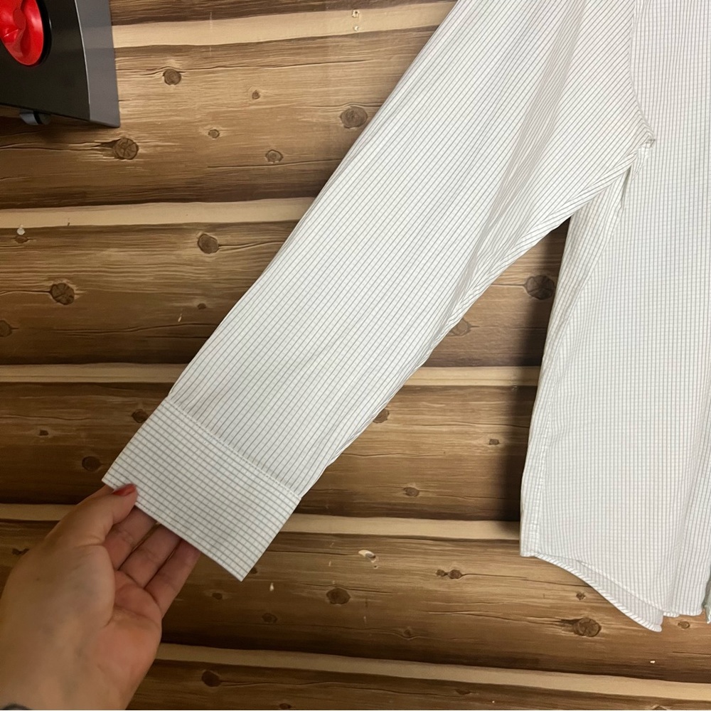 5/$25 Calvin Klein slim fit stretch long sleeve bottomsdown shirt size large - Picture 8 of 12